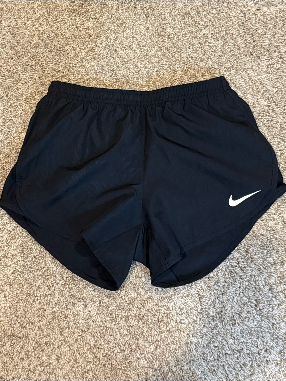Nike Black Women's Athletic Running Shorts with White Swoosh